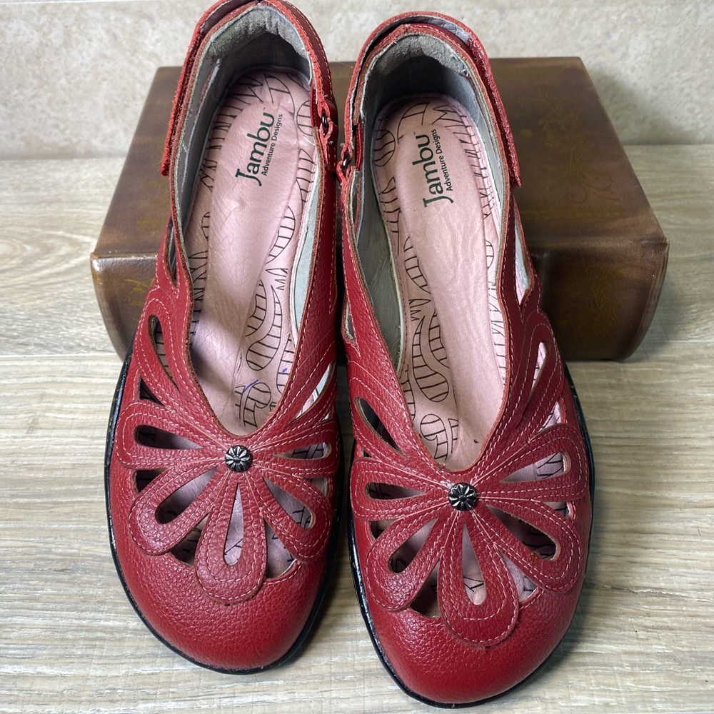 Red 🌺 Jambu Juniper Ballet Inspired Flats